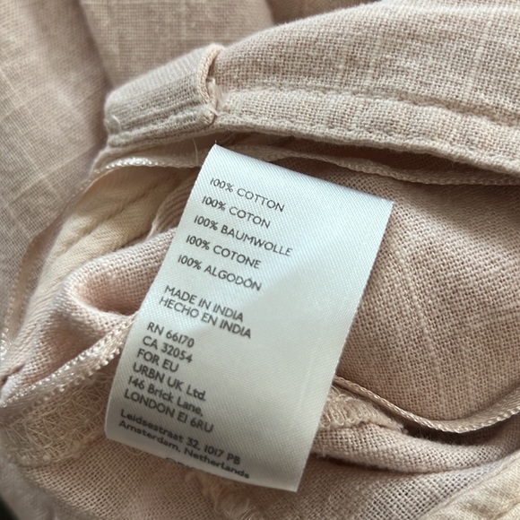 Free People Lotta Love Pleated Wide Leg Cotton Pants In Pebble. - Picture 8 of 12